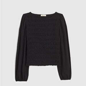 Madewell Smocked Boatneck Blouse